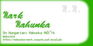 mark mahunka business card